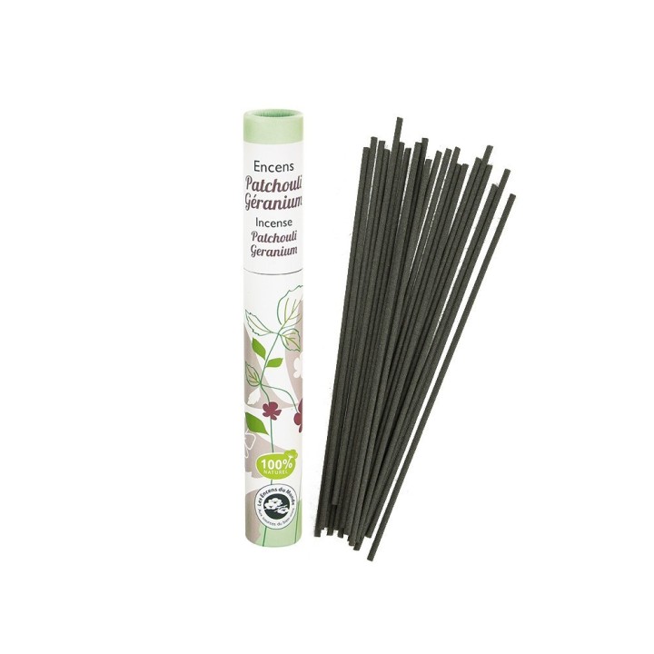 HERBOSENSE ENCENS VEGETAL PATCHOULI / GERANIUM - LES ENCENS DU MONDE - AROMANDISE 
