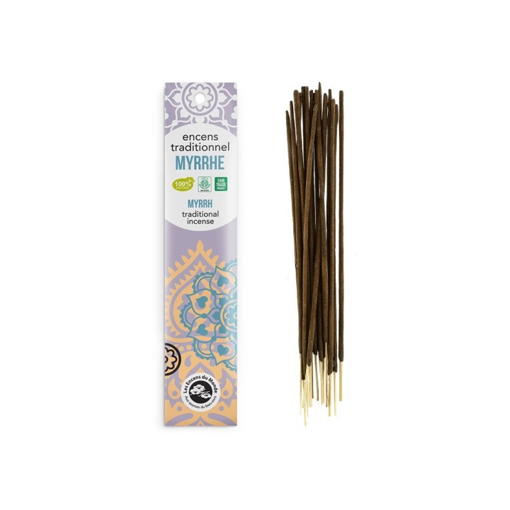 Encens Indiens, 100% naturels "Haute tradition" - Myrrhe - 20 pces - Les encens du monde
