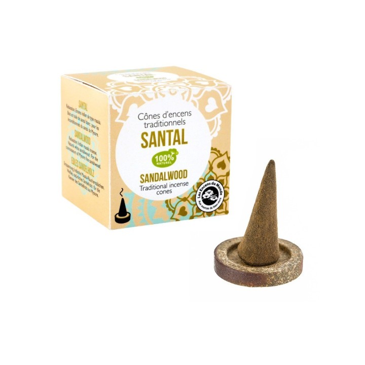 CONES D'ENCENS INDIENS HAUTE TRADITION SANTAL - LES ENCENS DU MONDE - AROMANDISE 