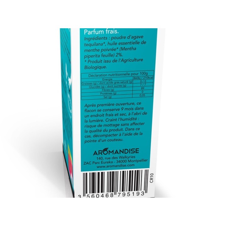 Cristaux d'huiles essentielles BIO à cuisiner, Menthe - Aromandise