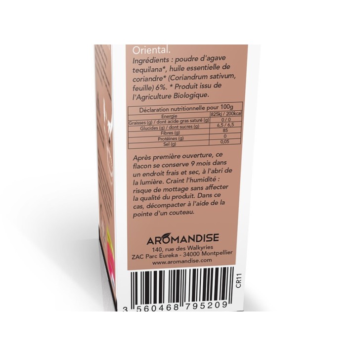 Cristaux d'huiles essentielles BIO à cuisiner, Coriandre - Aromandise