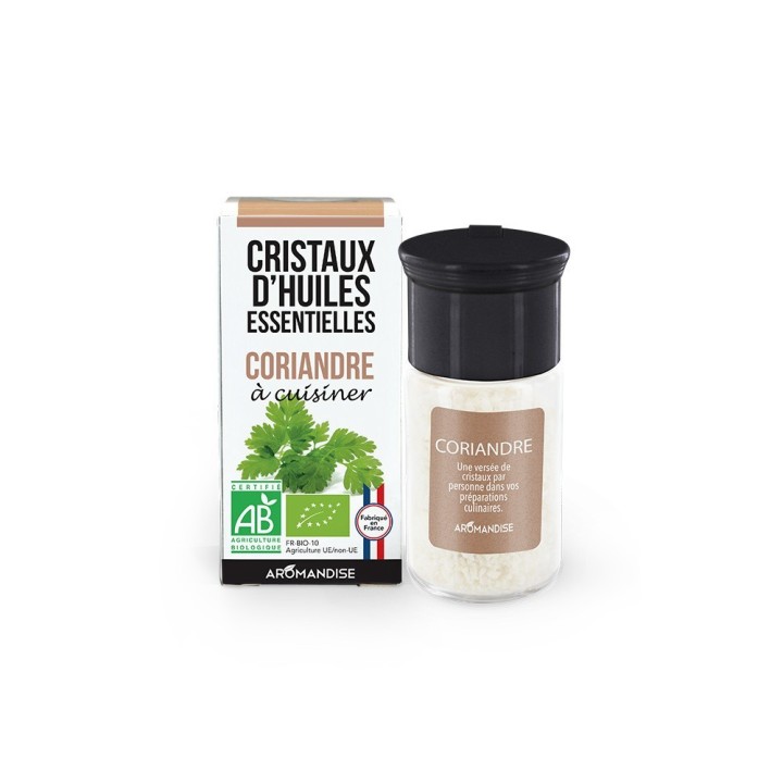 Cristaux d'huiles essentielles BIO à cuisiner, Coriandre - Aromandise