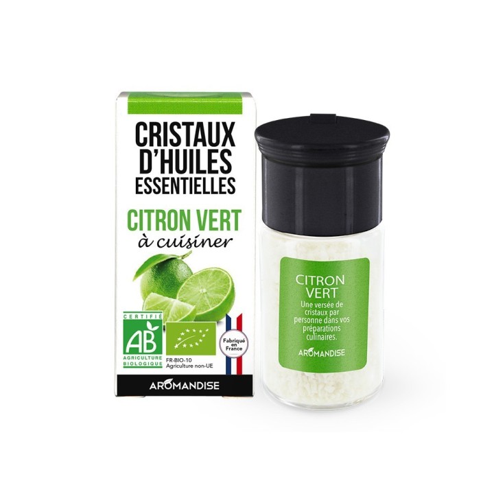 Cristaux d'huiles essentielles BIO à cuisiner, Citron vert - Aromandise