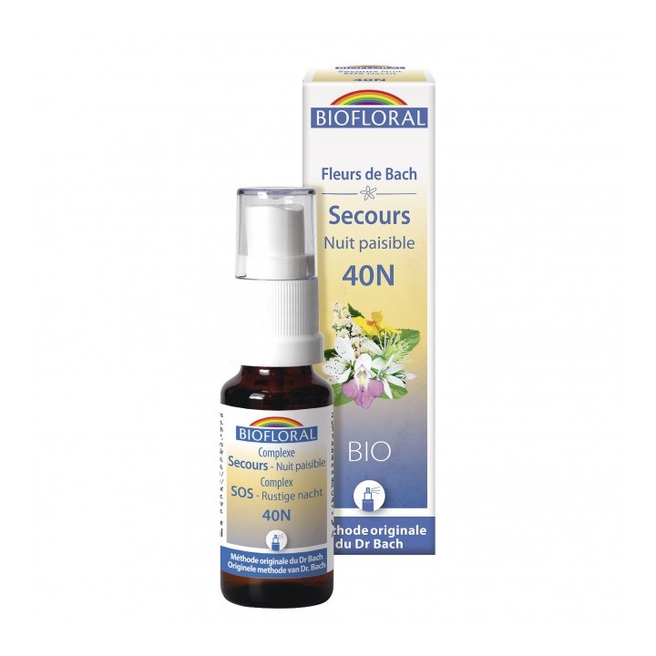 Bio-Bachblütenkomplex - Rescue / Friedliche Nacht (N°40N) - 20ml Spray - Biofloral
