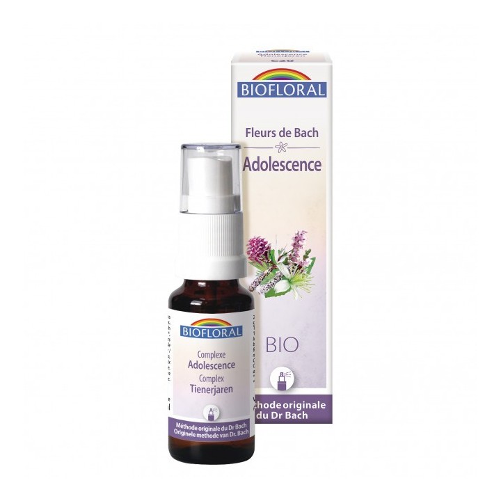Bio-Bachblütenkomplex - Adoleszenz (Nr. 20) - 20ml Spray - Biofloral