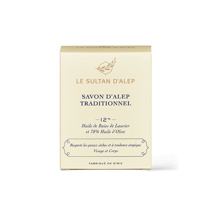 Savon d'Alep, 12% de baies de Laurier, 78% Olive - 200g - Le Sultan d'Alep