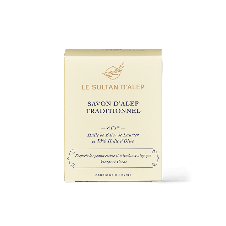 Savon d'Alep, 40% de baies de Laurier, 50% Olive - 200g - Le Sultan d'Alep