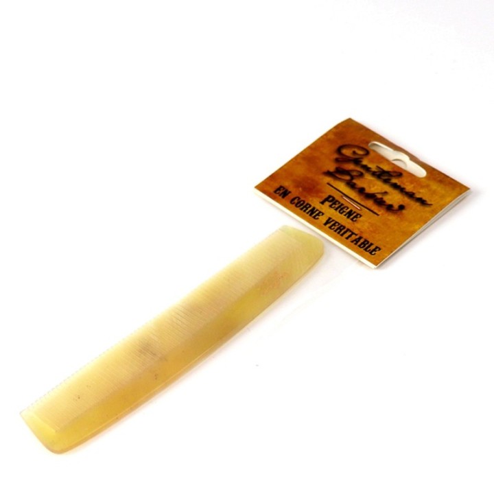 Peigne à barbe en corne véritable (P3) - 11,5cm - Gentleman Barbier