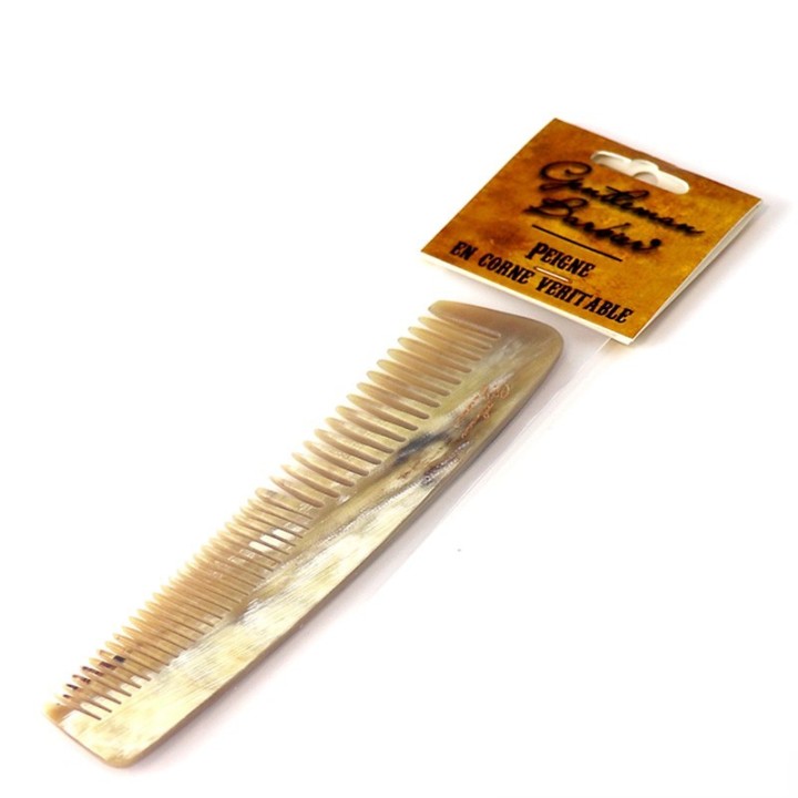 Peigne de poche/barbe en corne véritable (P4) - 12,5cm - Gentleman Barbier