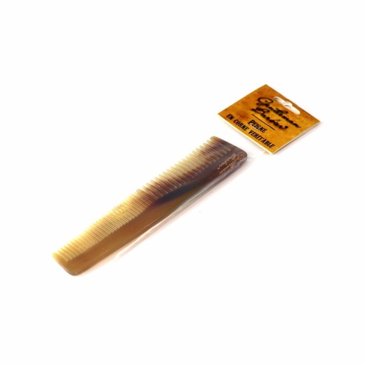 Peigne démêloir en corne véritable, Barbe et cheveux (P7) - 18.4cm - Gentleman Barbier