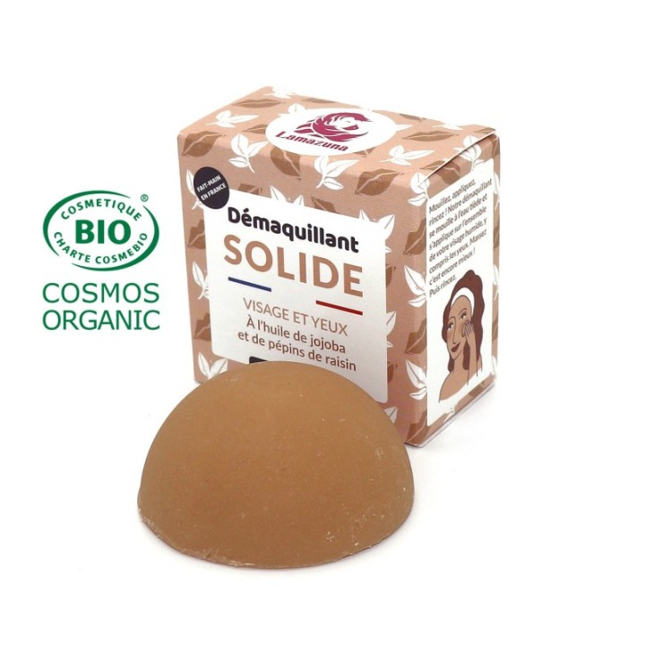 Démaquillant solide BIO, pour le visage et les yeux - 30ml - Lamazuna