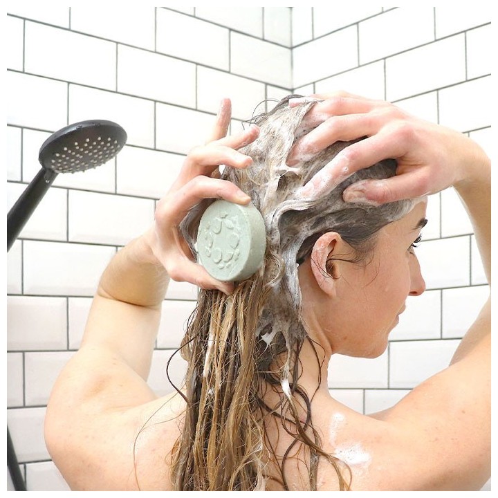 Shampoing solide pour cheveux gras - Argile verte et spiruline - 70g - Lamazuna