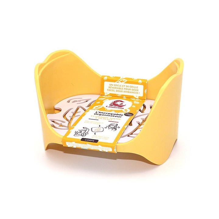 Organisateur pour cosmétiques solides, durable et écoconçu - Jaune, version Corps - Lamazuna