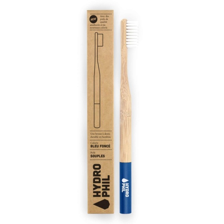 Bambus-Zahnbürste - Dunkelblau, Soft - Hydrophil