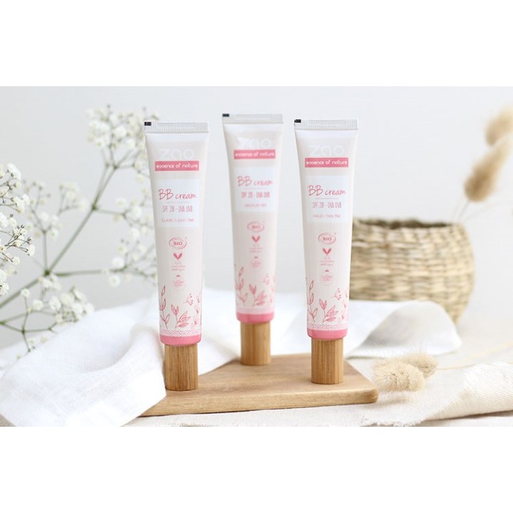 BB Cream, BIO & Vegan - N° 761 Medium, Hydrate et protège du soleil - 30ml - Zao