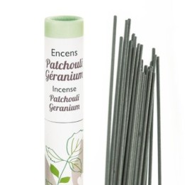 Encens végétal Japonais, Herbosense, 100% naturel -  Patchouli, Géranium - 30pces - Les Encens du Monde 