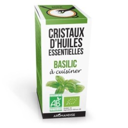 Cristaux d'huiles essentielles BIO à cuisiner, Basilic - 10g - Aromandise