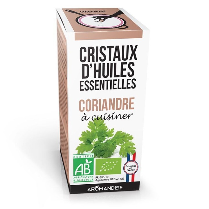 Cristaux d'huiles essentielles BIO à cuisiner, Coriandre - 10g - Aromandise