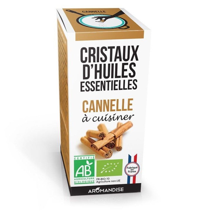 Cristalli di olio essenziale biologico per cucinare, cannella - 10g - Aromandise