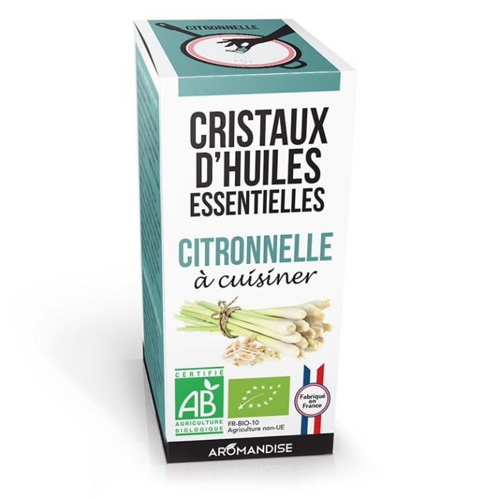 Bio-Ätherisches Öl-Kristalle zum Kochen, Zitronengras - 10g - Aromandise