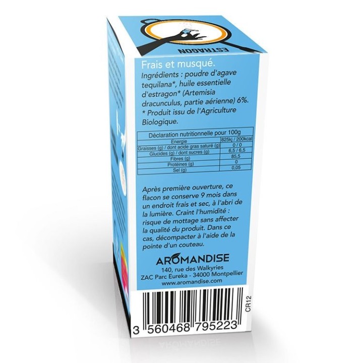 Cristaux d'huiles essentielles BIO à cuisiner, Estragon - 10g - Aromandise