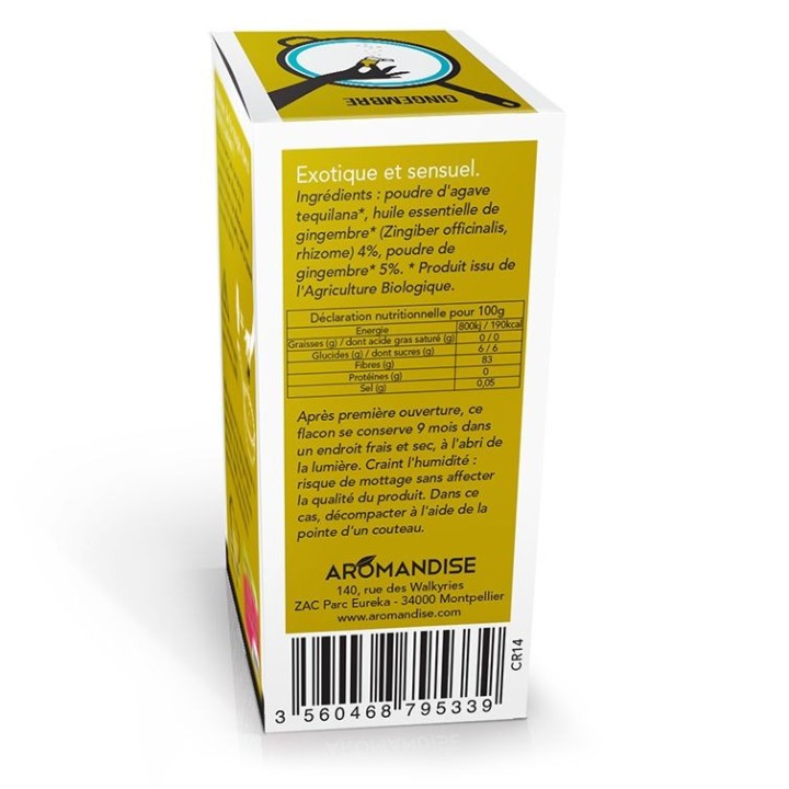 Cristalli di olio essenziale biologico per cucinare, zenzero - 10g - Aromandise