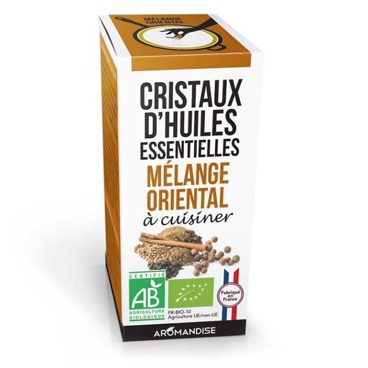 Cristaux d'huiles essentielles BIO à cuisiner, Mélange Oriental - 10g - Aromandise