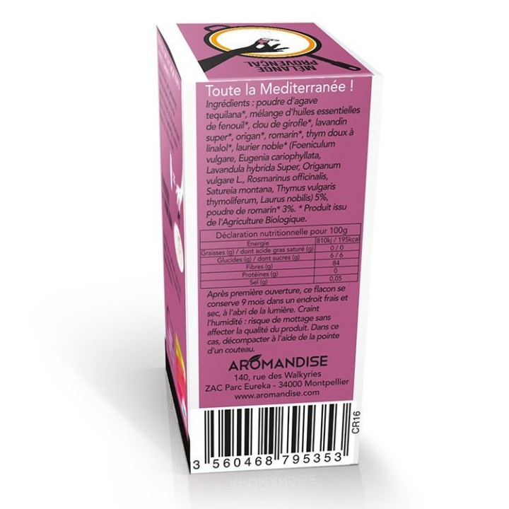 Cristalli di olio essenziale biologico per cucinare, miscela provenzale - 10g - Aromandise