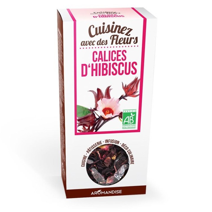 Bio-Blumen zum Essen,  Hibiskus-Blütenblätter - 30g - Aromandise