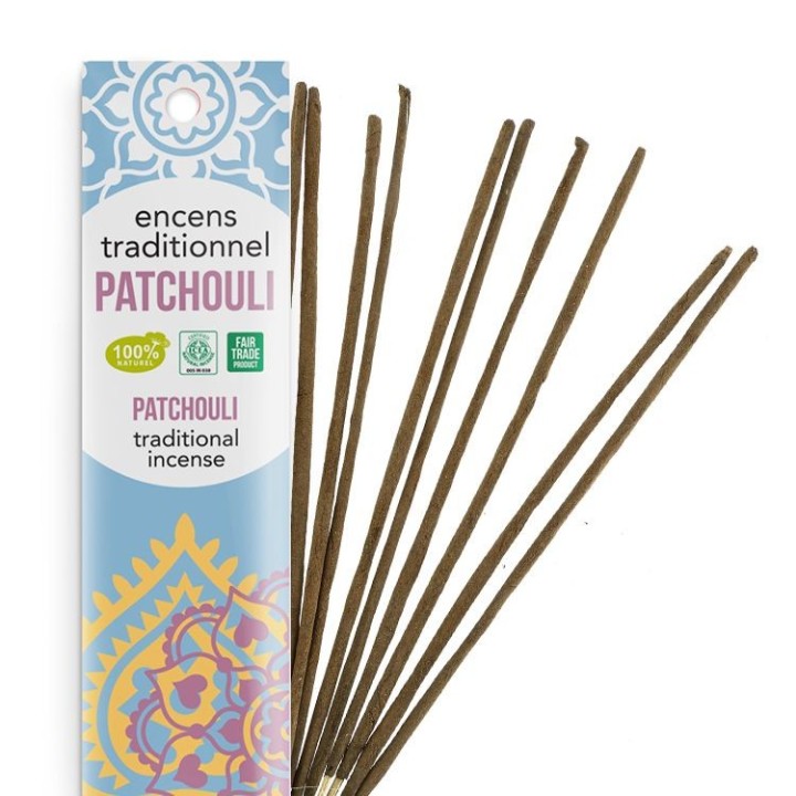 Indischer Weihrauch, 100% natürlich "Hohe Tradition" - Weiches Patchouli - 20 pces - Les encens du monde