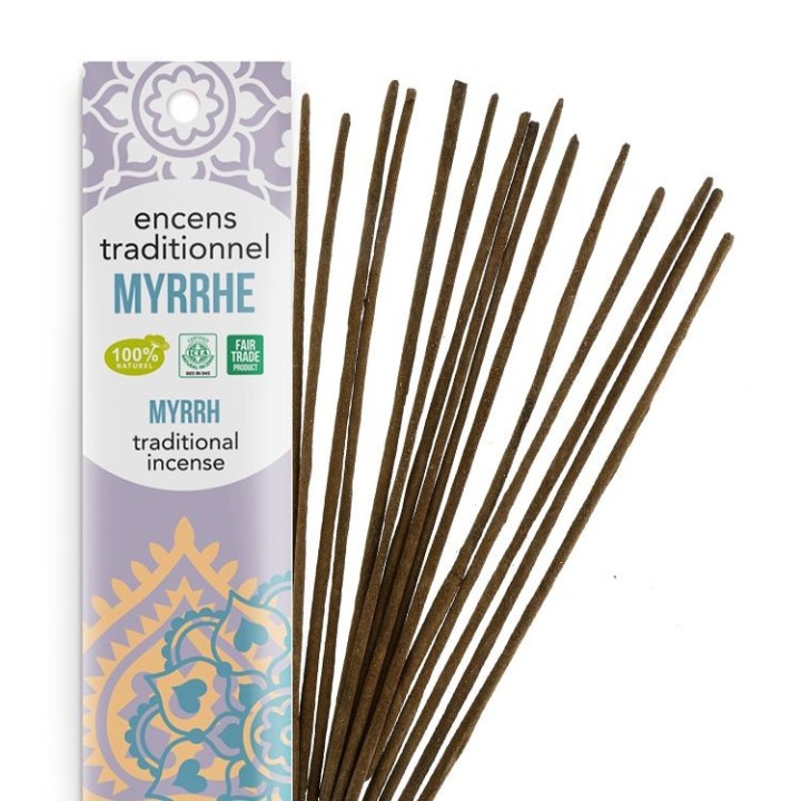 Encens Indiens, 100% naturels "Haute tradition" - Myrrhe - 20 pces - Les encens du monde