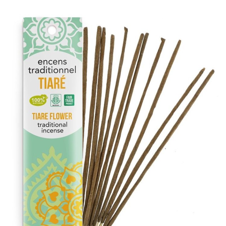 Incenso indiano, 100% naturale "Alta tradizione" - Tiaré gourmand (Frangipani) - 20 pces - Les encens du monde