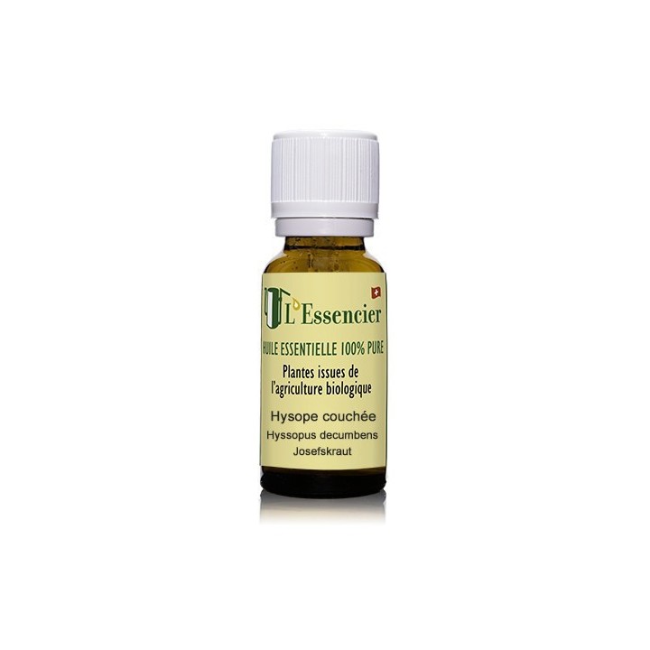 Huile essentielle d'Hysope couchée BIO du Valais, 100% pure - 5ml - L'essencier