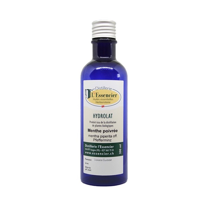 Idrolato commestibile, Menta piperita biologica del Vallese - 200 ml - L'essencier
