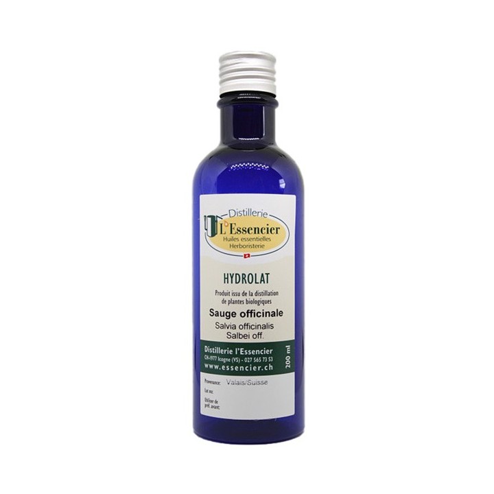 Hydrolat comestible de Sauge Officinale Biologique du Valais - 200 ml - L'essencier