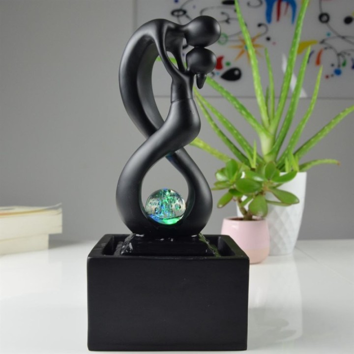 Fontana d'acqua - "Amor" Nero (con luce LED e palla) - Zen'Light