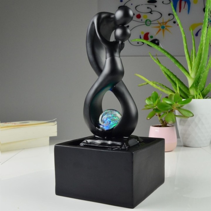 Fontana d'acqua - "Amor" Nero (con luce LED e palla) - Zen'Light
