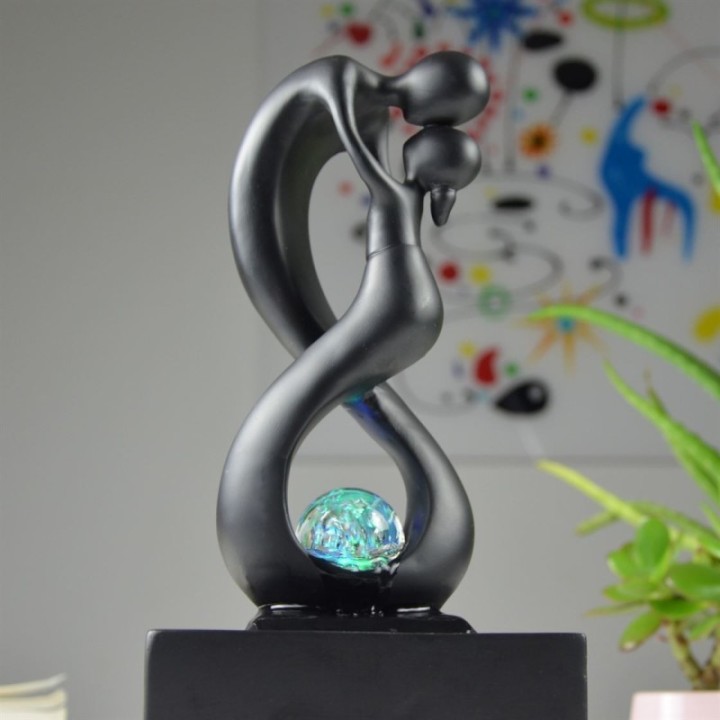 Fontana d'acqua - "Amor" Nero (con luce LED e palla) - Zen'Light