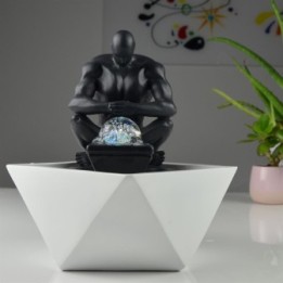 Wasserfontäne - "Moderne Mister" (mit LED-Licht und Kugel) - Zen'Light