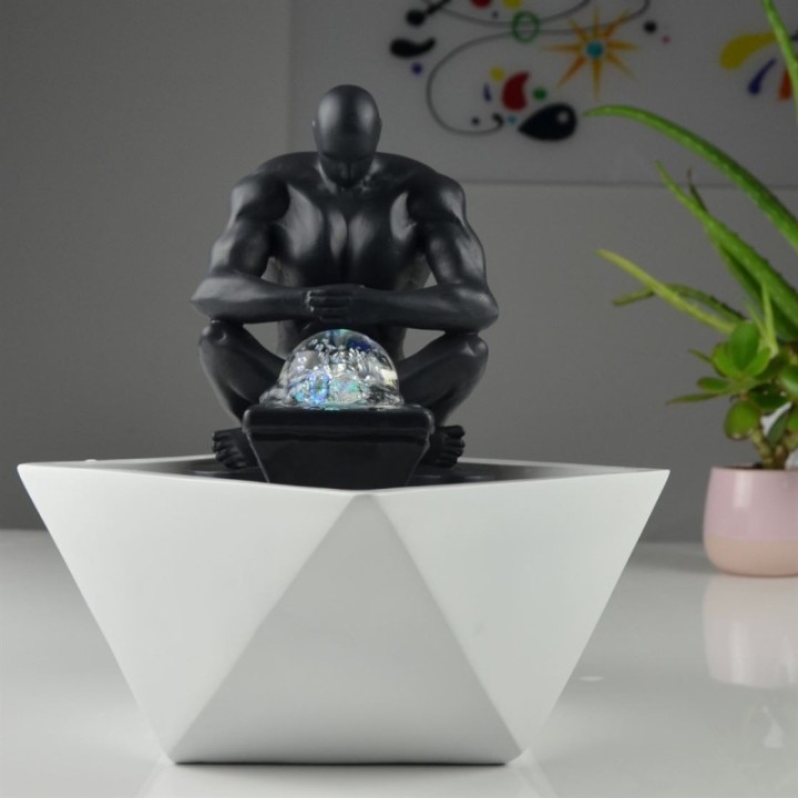 Wasserfontäne - "Moderne Mister" (mit LED-Licht und Kugel) - Zen'Light
