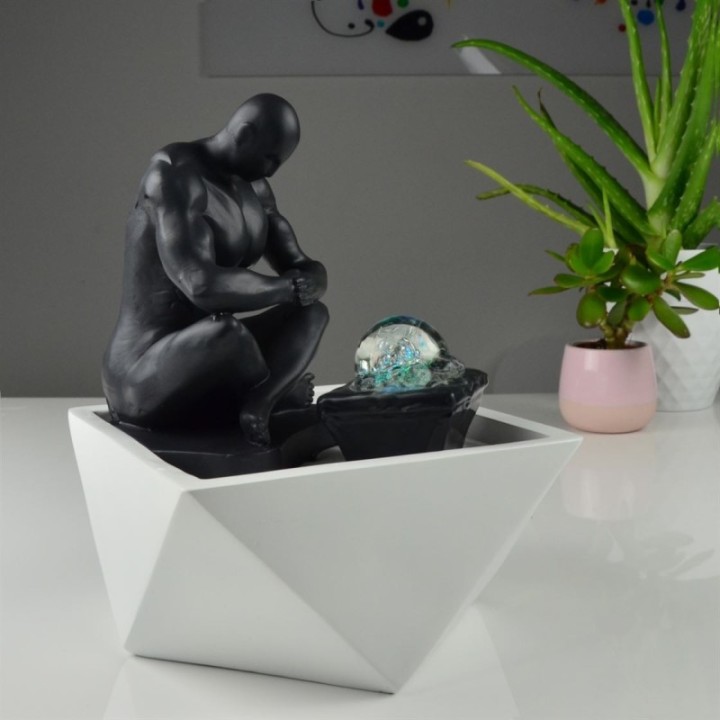Fontaine à eau -  "Moderne Mister" (avec éclairage LED et boule) - Zen'Light