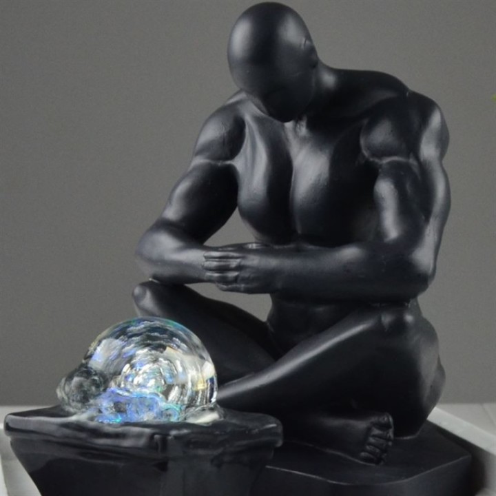 Fontaine à eau -  "Moderne Mister" (avec éclairage LED et boule) - Zen'Light