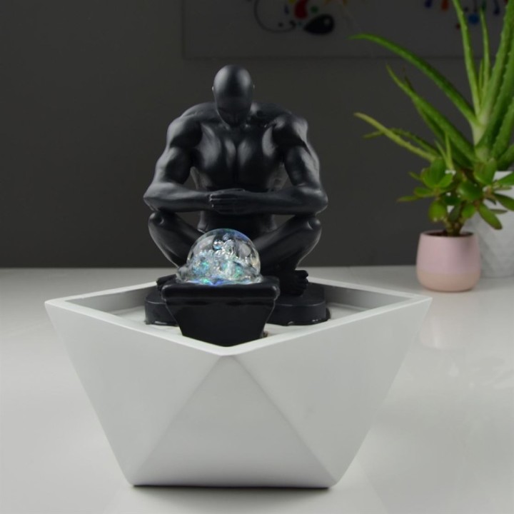 Fontaine à eau -  "Moderne Mister" (avec éclairage LED et boule) - Zen'Light