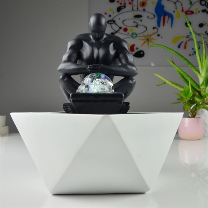 Wasserfontäne - "Moderne Mister" (mit LED-Licht und Kugel) - Zen'Light