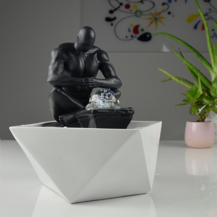 Wasserfontäne - "Moderne Mister" (mit LED-Licht und Kugel) - Zen'Light