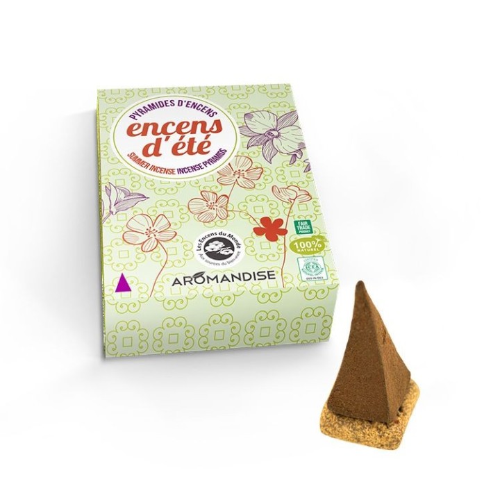 Incenso estivo - Piramidi d'incenso - 10x piramidi 30 min. + supporto - Les encens du monde