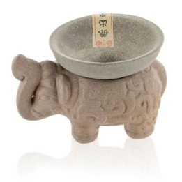Ton-Räucherstäbchenhalter "Elefant" für Stäbchen und Kegel - Les encens du monde