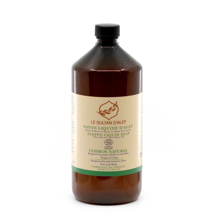 Bio-Flüssigseife Aleppo - 1 Liter Nachfüllung - Le Sultan d'Alep