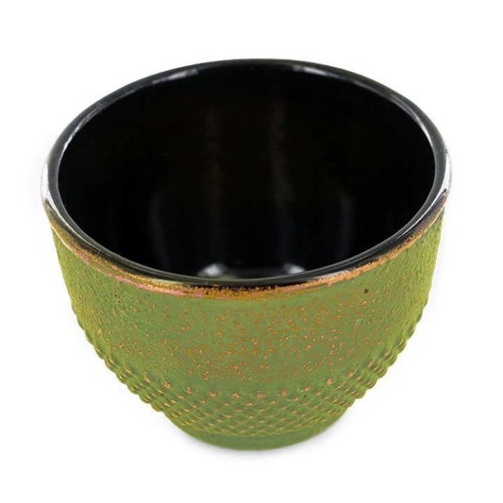 Tasse en fonte émaillée, Verte et dorée - 0,15 litre - Aromandise