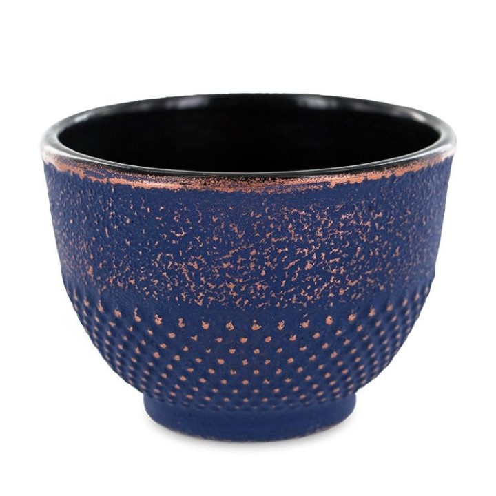 Tasse en fonte émaillée, Blue et dorée - 0,15 litre - Aromandise
